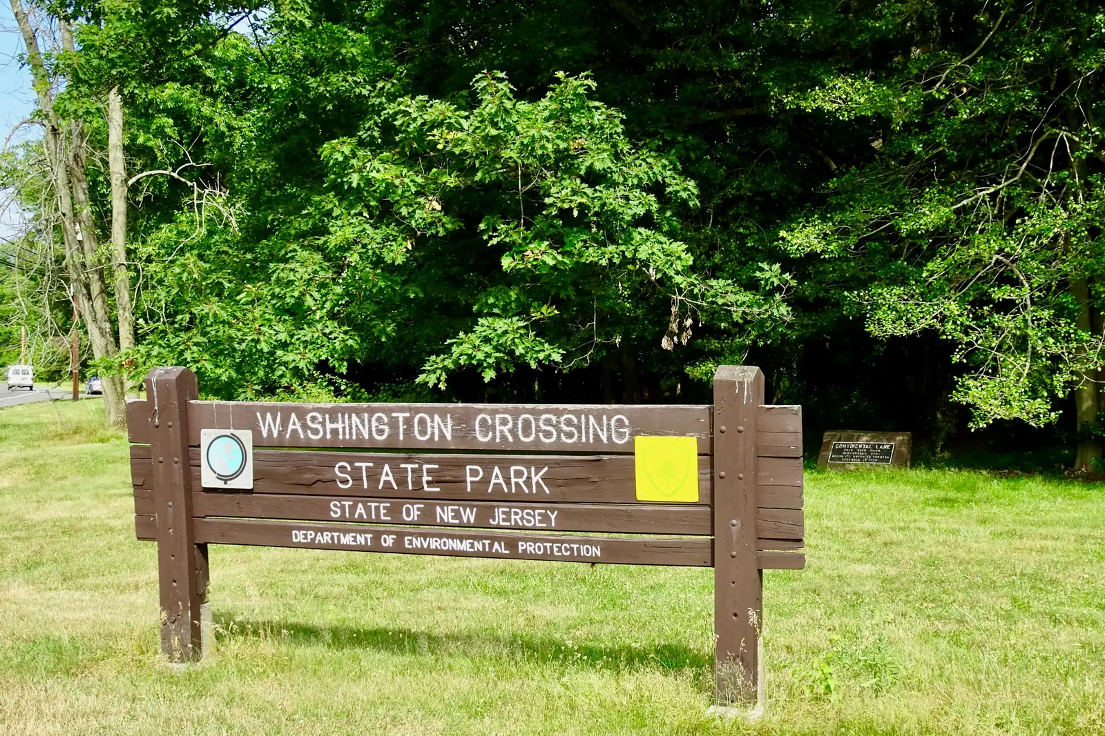 The entrance sign of Washington Crossing State Park, New Jersey